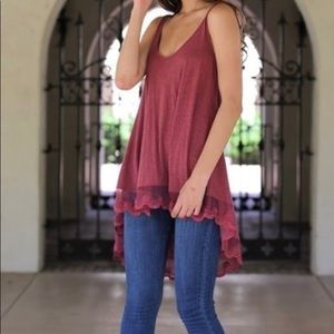 Mauve Lace bottom tank